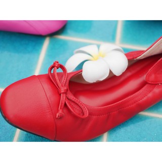 Panistashoes รองเท้าคัชชูหนังแกะ รุ่น Somerset Flat - Maroon Red