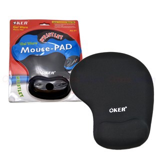 OKER แผ่นรองเม้าส์พร้อมเจลรองข้อมือ Mouse Pad with Gel Wrist Support (สีดำ)