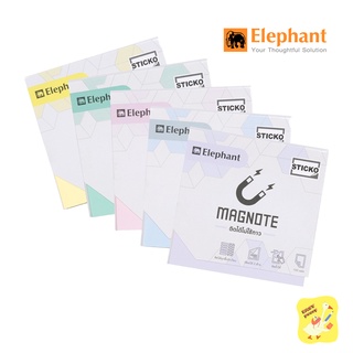 กระดาษโน๊ตแม่เหล็ก Elephant Magnote สีพาสเทล ขนาด 3x3 นิ้ว โพสอิทแม่เหล็ก