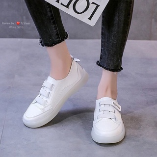รองเท้าผ้าใบ 5211 ส้นยางขาว FASHION คาดกลาง