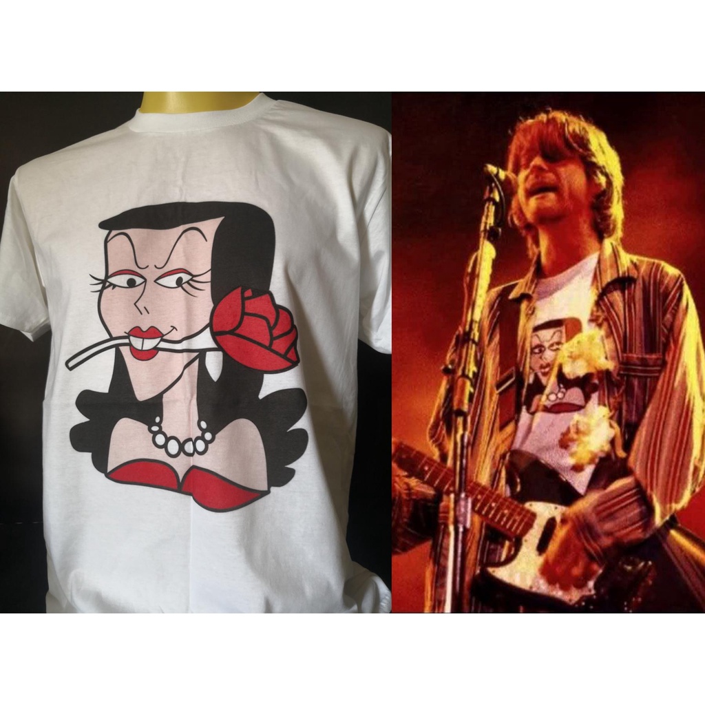 เสื้อยืดแฟชั่น เสื้อวงนำเข้า Kurt Cobain Natasha Nirvana Grunge Style Vintage T-shirt Gildan