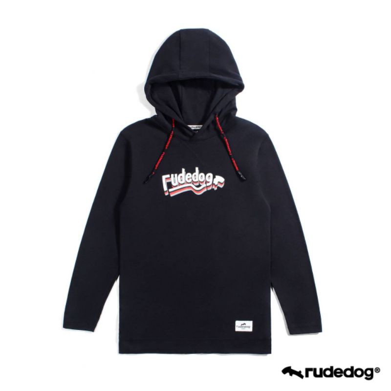 Rudedog เสื้อแขนยาวฮู้ด รุ่น Triple line สีดำ (ราคาต่อตัว)