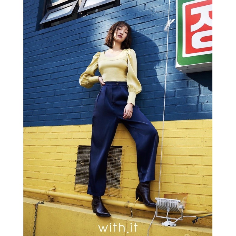 (690>>200) used once with.it glosseries trousers (with.it x jingjing) 💙🌿🌈