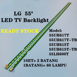 แถบไฟแบ็คไลท์ทีวี LED สําหรับ LG 55 นิ้ว 55UH617T-TB 55UH617T 55UH615T-TB 55UH615TB 55LH600T 55UH617 55UH615 55LH600 1 ชุด