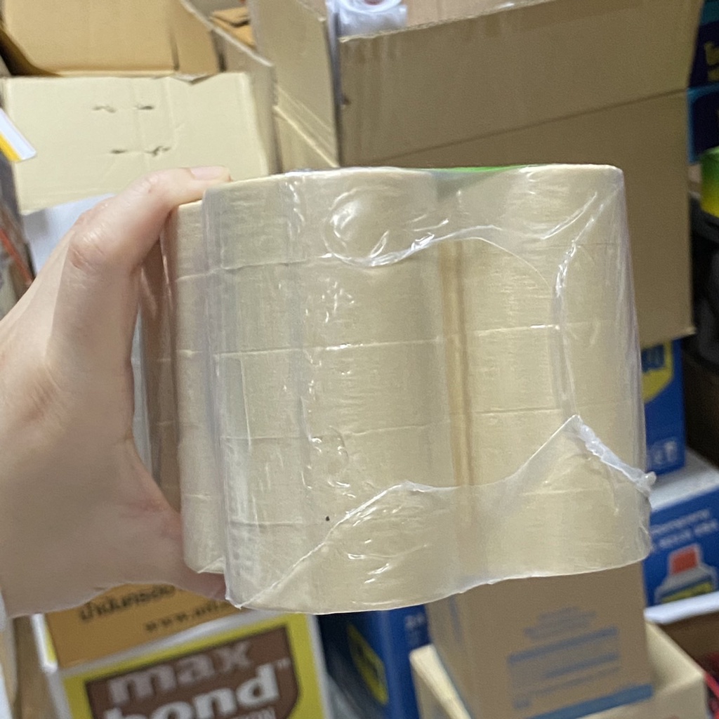 (ราคา1เเพ็คมี 5 ม้วน)กระดาษกาวย่น เทปย่นพ่นสี ตรา INTER TAPE(อินเตอร์เทป)