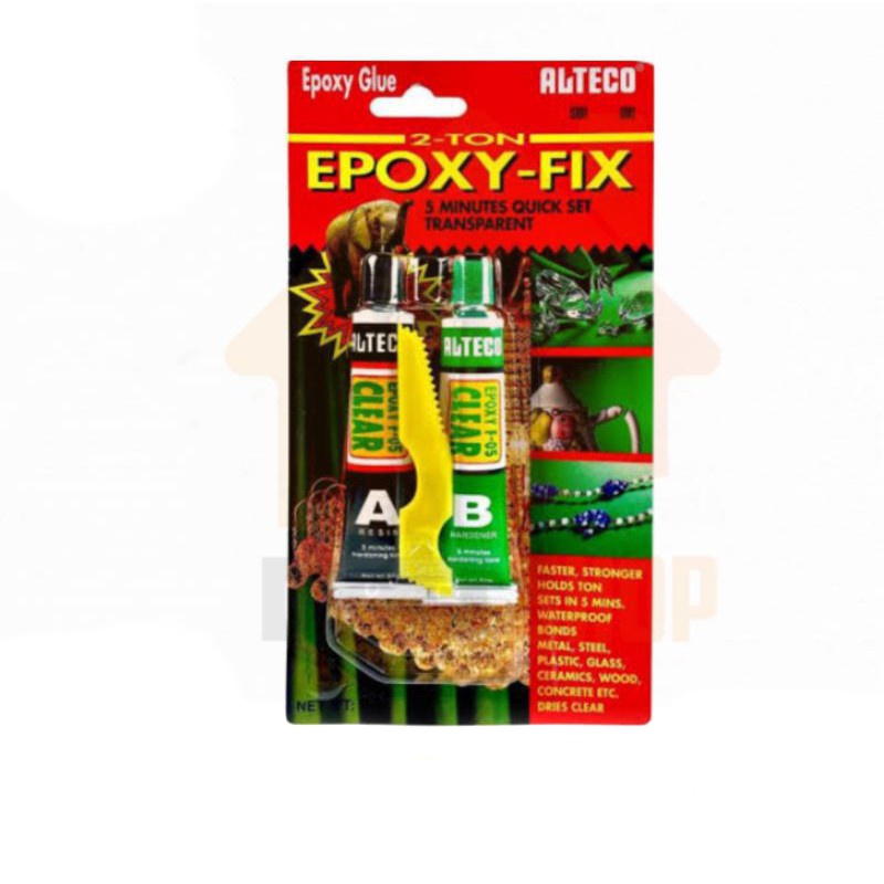 EPOXY-FIX กาวอีพ็อกซี่ (สีใส) 2 ตัน แห้งเร็ว สำหรับติดผนึกงานซ่อมเร่งด่วน