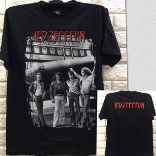 [100% Cotton] เสื้อยืดลําลอง แขนสั้น พิมพ์ลายวงร็อค Led Zeppelin สีดํา พลัสไซซ์ XS-3XL ของขวัญวันเกิด สําหรับผู้ชาย