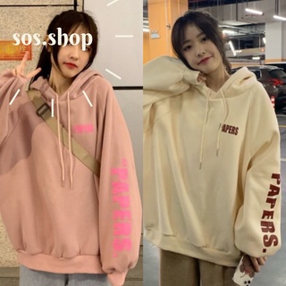 SOSส่งจากไทย พร้อมส่ง  เสื้อฮู้ดเกาหลี สกรีนลายสวย เนื้อผ้าสำลี 915