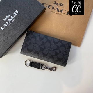 (แท้ 💯%‼ Factory ไม่ใช่งานออก Shop) CO ACH 75013 BREAST POCKET WALLET IN SIGNATURE