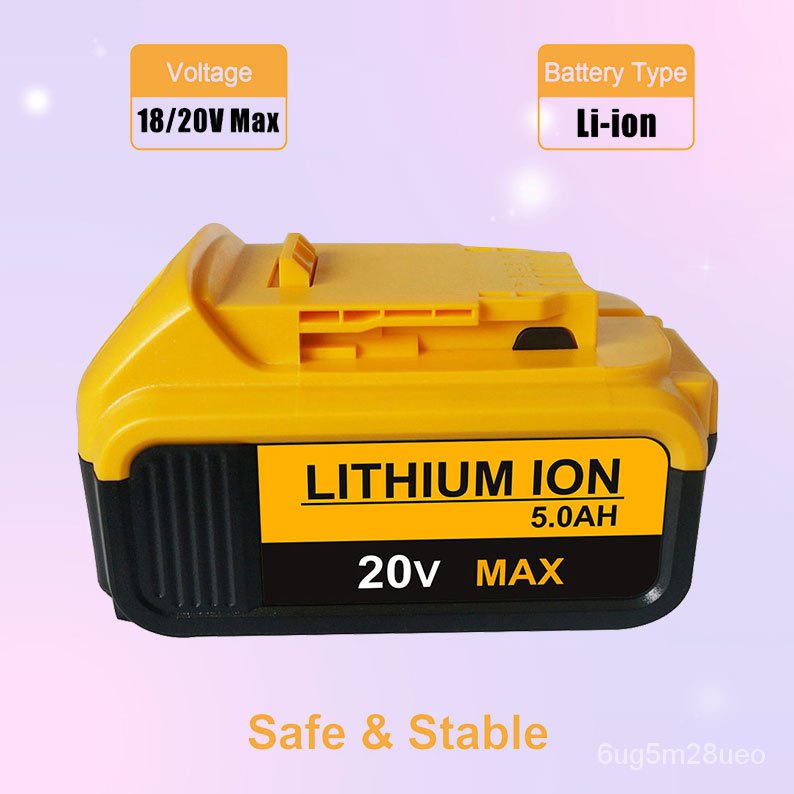 แบตเตอรี่ลิเธียมไอออน 20V 6000mAh แทนที่ DeWalt dcb200 dcb184 dcb181 เหมาะสำหรับเครื่องมือไฟฟ้า DeWa