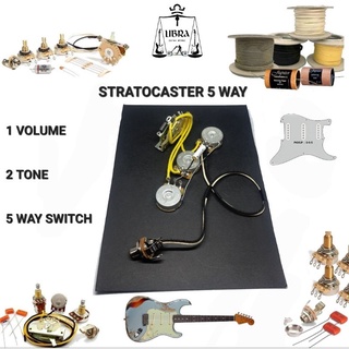 LIBRA GUITAR WIRING วงจรกีต้าร์ไฟฟ้า STRATOCASTER 5 WAY ( 1 VOLUME / 2 TONE / 5 WAY SWITCH )