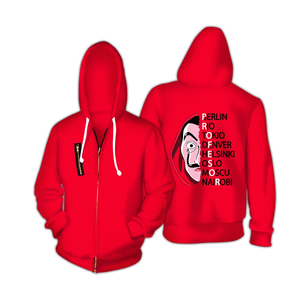 Money Heist Zipper Hoodie เสื้อแฟชั่นพรินต์ 3D
