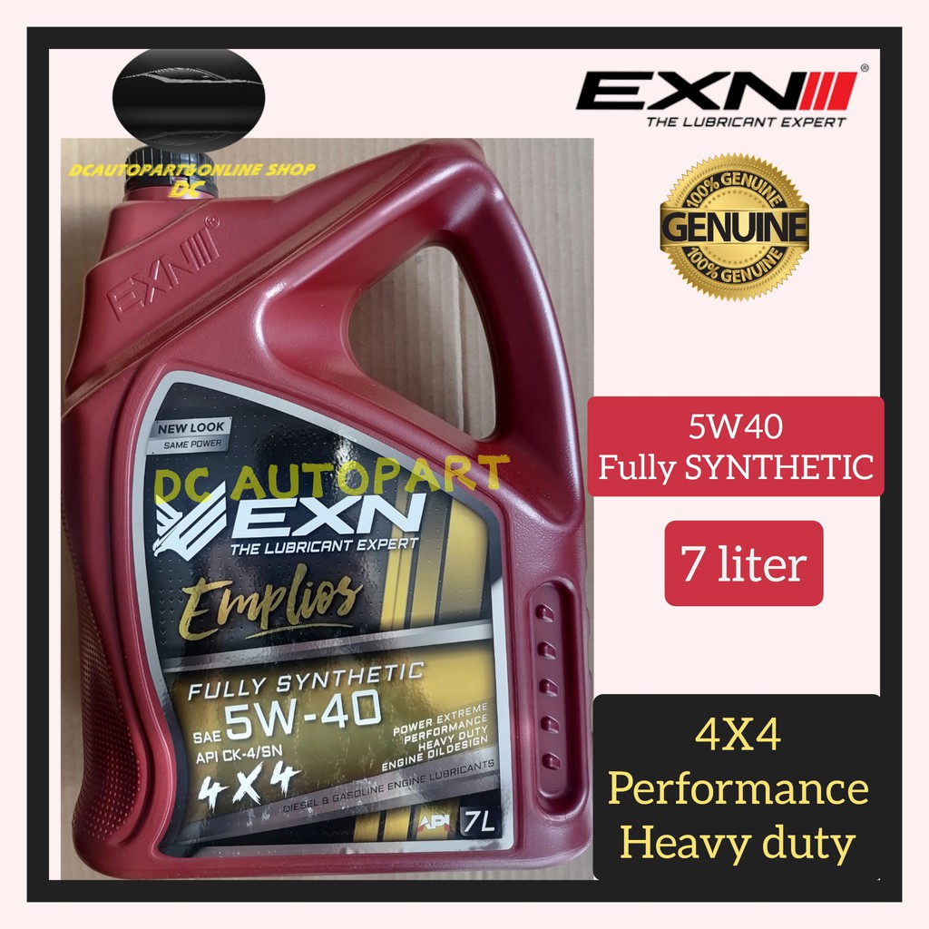 EXN EMPLIOS FULLY SYNTHETIC SAE 5W40 15W40 API CJ-4/SM 7 ลิตร 7L API CJ-4/SM HEAVY ENGINE OIL 4X4