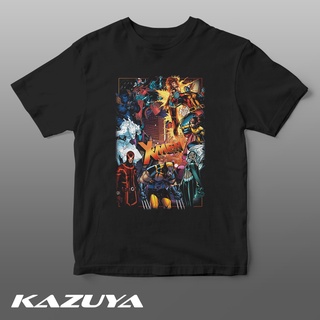 แขนสั้นcrew neckเสื้อยืด พิมพ์ลายการ์ตูนซูเปอร์ฮีโร่ Marvel สําหรับผู้ชาย  TM-0036 X-MEN XMENS-XXXXL