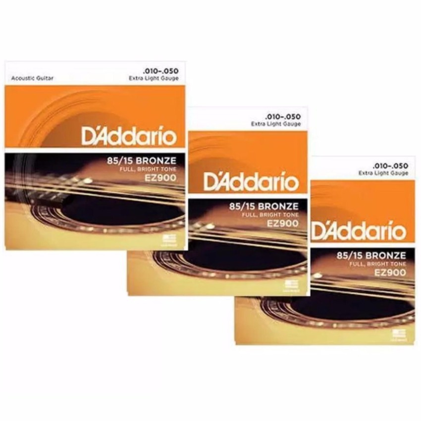 D'addario USA.สายกีตาร์โปร่ง รุ่น EZ-900 (3 ชุด)Features-EXTRA LIGHT E .010 B .014 G .022-D .030-A .