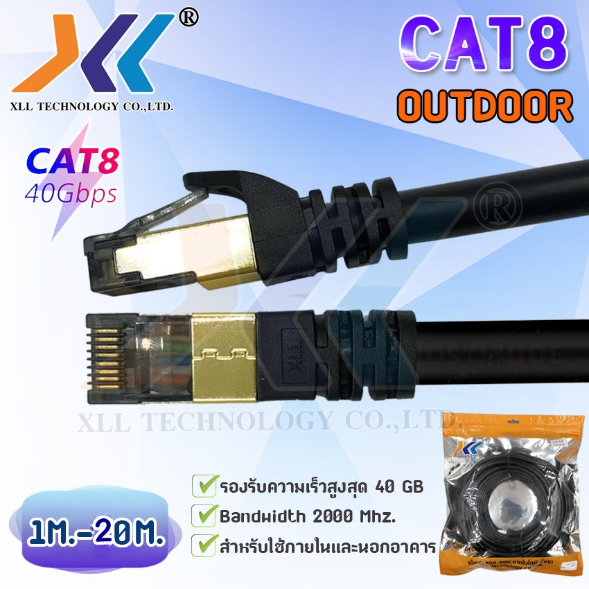 [พร้อมส่งจากไทย] สายแลน XLL CAT8 SFTP Outdoor LAN cable ภายนอก สายแลน cat8