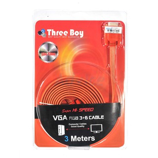 Cable VGA M/M 3+6 (3M) คละสี ThreeBoy