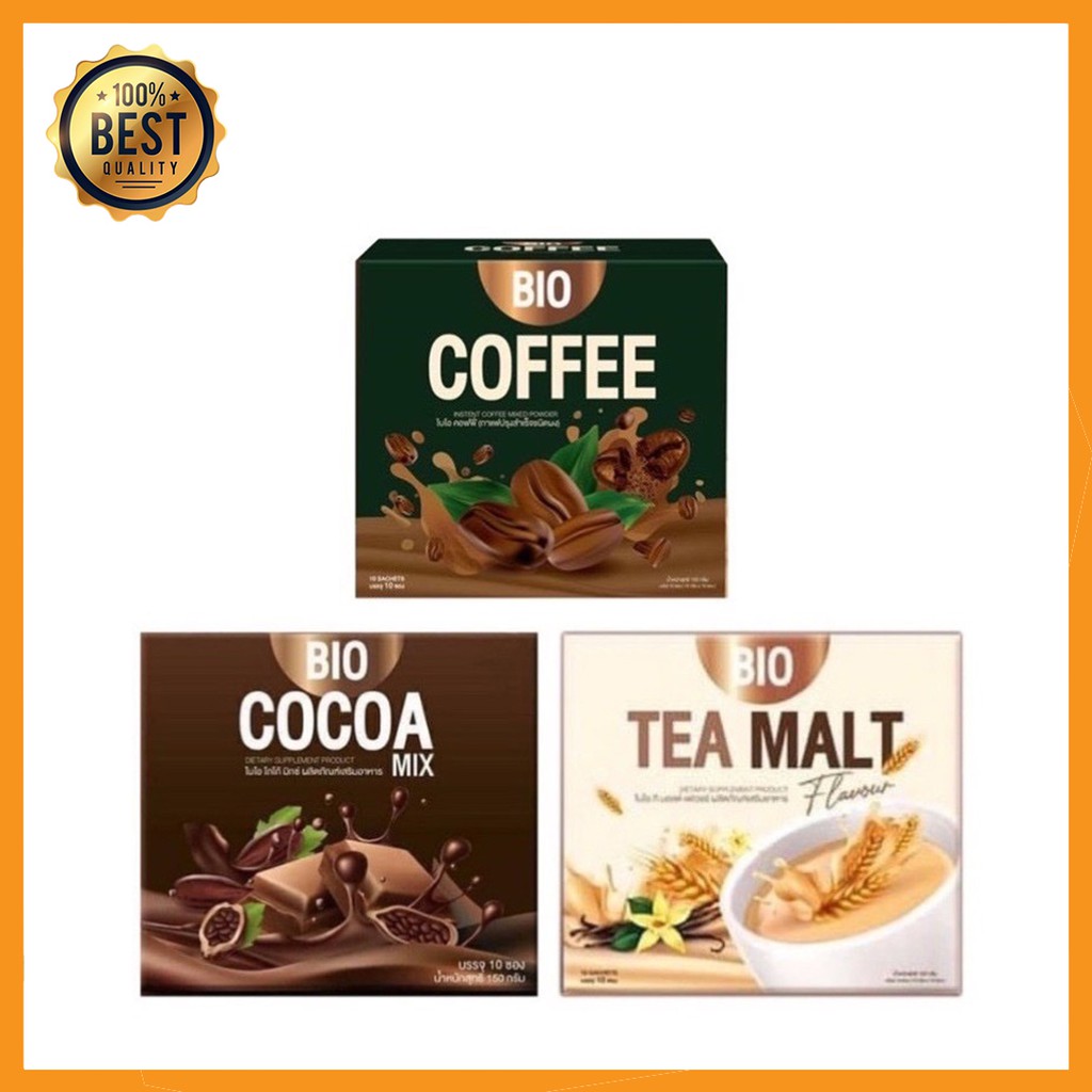ไบโอโกโก้มิกซ์ ไบโอคอฟฟี่ ไบโอทีมอลต์ ของแท้ Bio cocoa / Bio Coffee / Bio Tea Malt