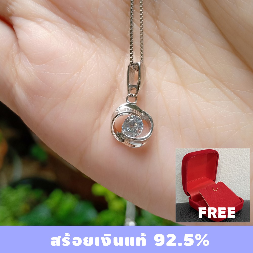 พร้อมส่ง S925 สร้อยเงินแท้ พร้อมจี้เพชร รหัส SV011 #เงินแท้ #สร้อย #จี้เพชร #S925 #สร้อยคอ #สร้อยเงิ