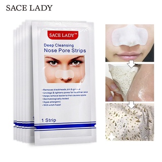 Sace LADY มาสก์ทําความสะอาดรูขุมขน สิวหัวดํา กําจัดสิวเสี้ยน (5 ชิ้น/ชุด)