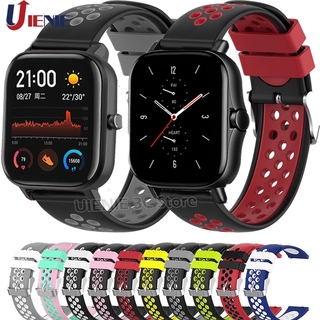 สายนาฬิกาข้อมือซิลิโคนสําหรับ Xiaomi Huami Amazfit Bip Lite / Gts / GTS 2 2e Mini / Bip S U Pro / Gtr 42 มม . / Haylou Ls02 / Colmi P8