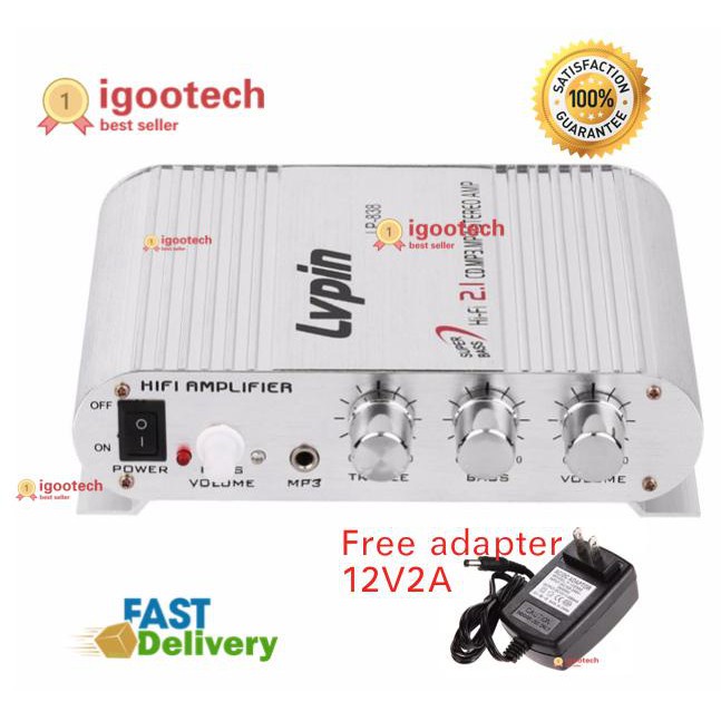 igootech Lvpin lp-838 ตัวยอดฮิต 2.1 CH มีช่องต่อซับเบสแยก ตัวเครื่องสีบรอนส์ แถมอะแด็ปเตอร์ Free ada