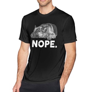 เสื้อท็อป ลาย Lazy Nope German Shepherd สีขาว สําหรับผู้ชาย และคู่รักสุนัข