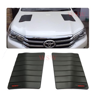 สกู๊ปฝากระโปรงหน้า รถยนต์ โตโยต้า รีโว่ ปี 2015 - 2023 สีดำด้าน โลโก้แดง TOYOTA HILUX REVO ROCCO SCOOP ช่องลมหลอก