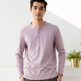 ZESENSE - เสื้อยืดคอเฮนรี่แขนยาว - HENLEY COLLAR T-SHIRT