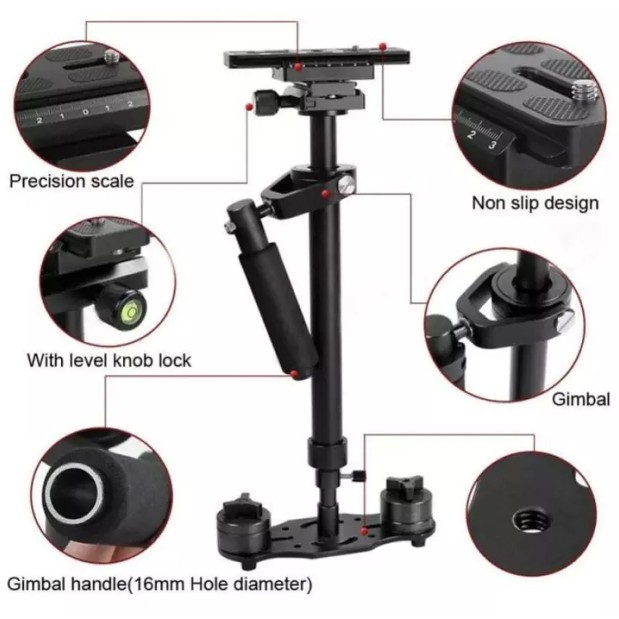 ไม้กันสั่น S60 Gradienter มือถือ Stabilizer Steadycam Steadicam พร้อมกล้องวิดีโอ DSL