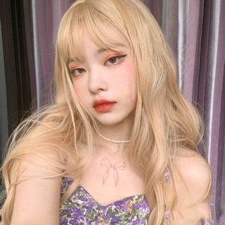 wc18 วิกผมคอสเพลย์ สีบลอนด์ทองหน้าม้า ยาว 65-70 ซม Cosplay wig วิกผมแฟนซี