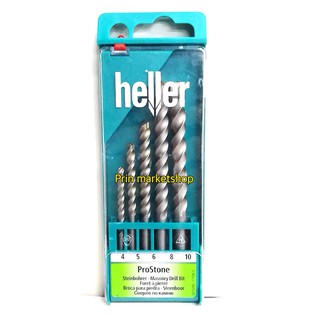 HELLER ดอกสว่านเจาะปูน 5 ตัว/ชุด 4,5,6,8,10 mm