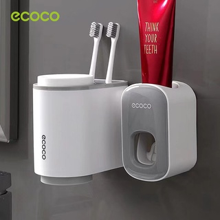 [พร้อมส่ง]Ecoco ที่วางแปรงสีฟันในห้องน้ำ ชั้นวางแก้ว ที่คั้นยาสีฟันติดผนัง ไม่ต้องใช้น้ำ E1905 E1922