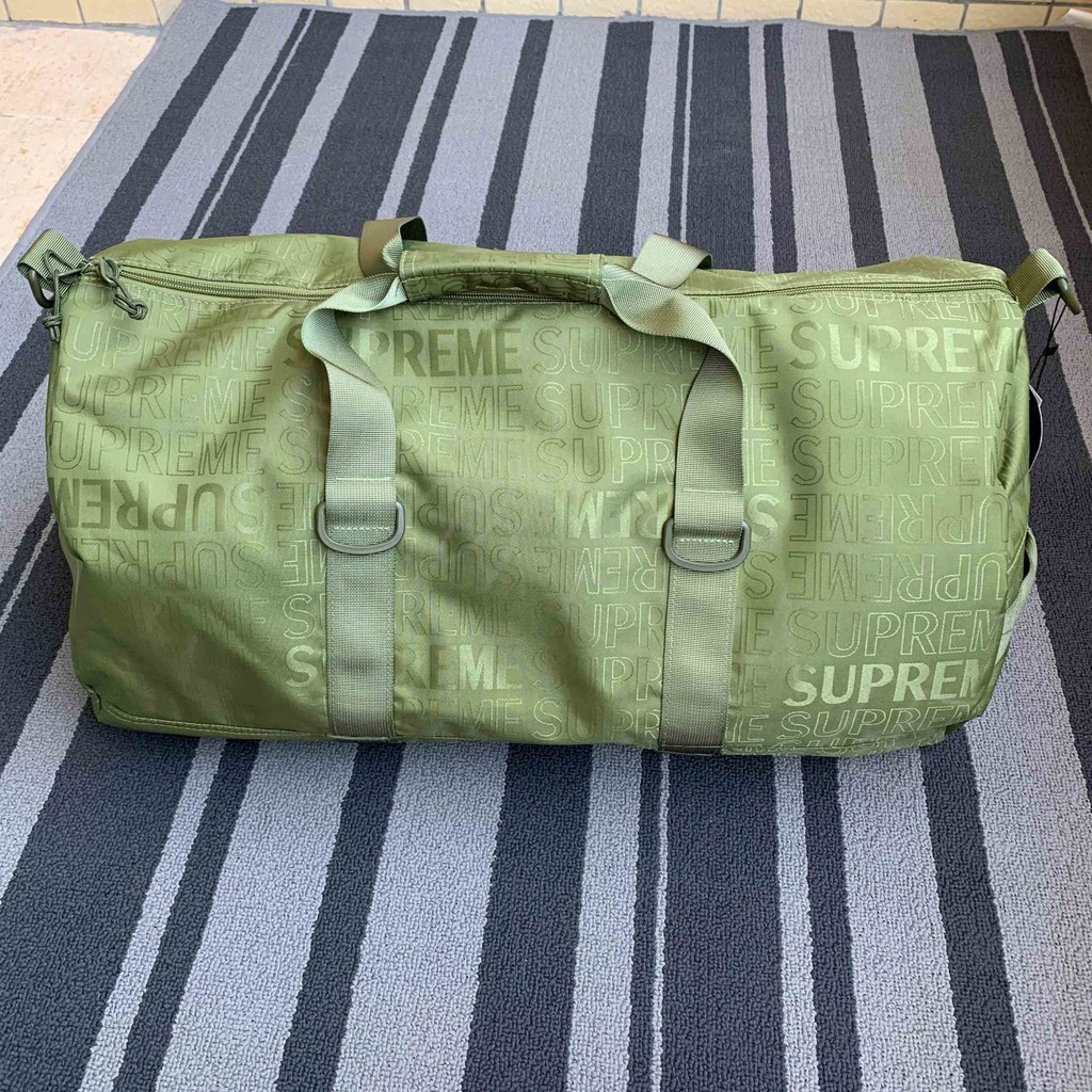 กระเป๋าเดินทาง◙♣❀🧡ราคาถูก 🔥◇❇Spot SUPREME 19SS Duffle Bag Travel LOGO Full Print Bucket Handbag