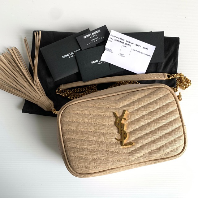 New YSL lou mini bag in beige