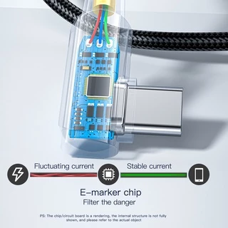 Essager 100W/60W ประเภท c ถึงพิมพ ์ c สายชาร ์ จเร ็ วสายเคเบิลข ้ อศอกข ้ อมูลรองรับ PD QC 4.0