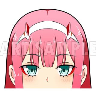 Zero two darling in the franxx Anime สติ๊กเกอร์ 2 ชิ้น Peeker Sticker Peeker อนิเมะ อะนิเมะ