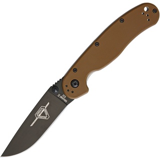 มีดพับ Ontario RAT Model 2 Folding Knife D2 Black Plain Blade, Coyote Brown Nylon Handles (8830CB)