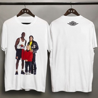 เสื้อยืดผ้าฝ้ายพิมพ์ลายแฟชั่น เสื้อยืด พิมพ์ลาย Michael Jackson Jordan สไตล์วินเทจ ฮิปฮอป โอเวอร์ไซซ์ สําหรับผู้ชาย และผ