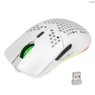 Hxsj T66 Rgb 2.4G เมาส์เล่นเกมไร้สาย Rgb Lighting สามารถปรับได้ Dpi