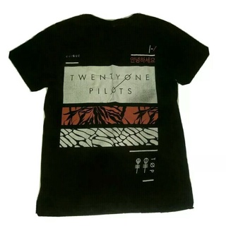 ขายดี เสื้อยืดลําลอง แขนสั้น พิมพ์ลาย Twenty One 21 Pilots Clique Skeleton Key Tour ขนาดกลาง สีดํา LHhgjc32GCiaem76