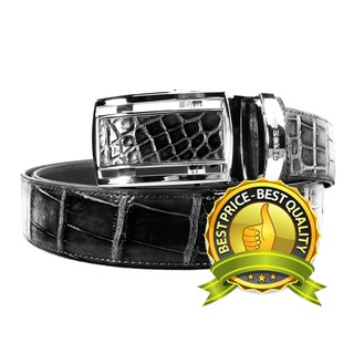 เข็มขัดหนังจระเข้เเท้ 100 % Genuine Crocodile Leather Belt And Buckle ยาวตลอดเส้น50นิ้ว