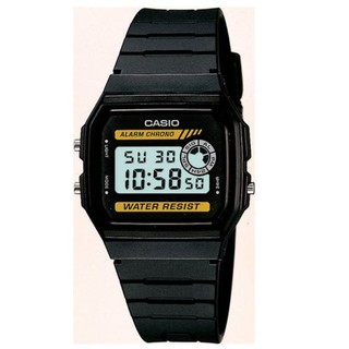 Casio Standard นาฬิกาข้อมือผู้ชาย สีดำ/เหลือง สายเรซิ่น รุ่น
F-94WA-9DG