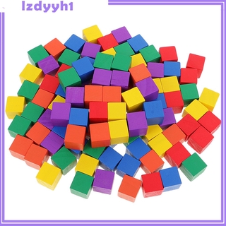 Joydiy บล็อกไม้สี่เหลี่ยมของเล่นสําหรับเด็ก 100 ชิ้น