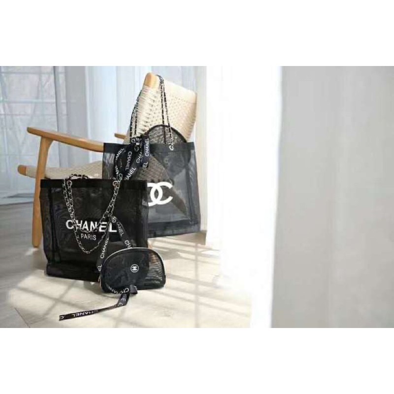 พร้อมส่ง VIP Gift Premium Gift ของแท้ % กระเป๋า shopping bag gold chain with cosmetic bag