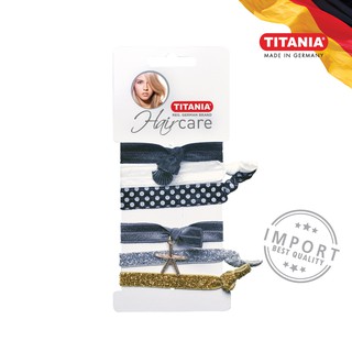 TITANIA Terry Ponyholder " SEASTAR/CLAM ", 6 PCS., DIAMETER 6 CM, MIXEDไททันย่า ยางมัดผม เทอร์รี่คละสี/ลาย 6ชิ้น