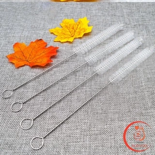 ไม่ทำให้เป็นรอย แปรงล้างหลอดดูด จุกนม ขนไนล่อน Stainless steel soft straw straw brush