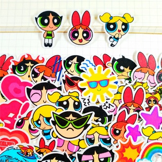 ★★★ สติกเกอร์ The Powerpuff Girls Q-1 ขนาดเล็ก สําหรับตกแต่งไดอารี่ ★★★ สติกเกอร์ DIY แฟชั่น สําหรับตกแต่งสมุดอัลบั้ม 60 ชิ้น/เซต