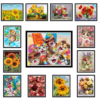 ครอสติสคริสตัล ปักครอสติส ขนาด 30 x 40 cm ภาพติดเพชร diamond painting ศิลปะ