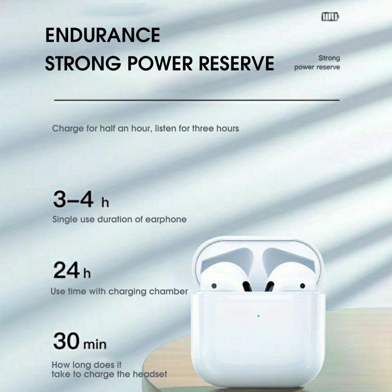 Pro4 หูฟังไร้สาย Android Pro ที่อุดหู สําหรับ iPhone Apple หูฟังเกมมิ่ง บลูทูธ 5.0 กันน้ํา กีฬา เพลง หูฟัง สําหรับ Samsung